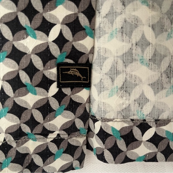Tommy Bahama 100% Silk Short Sleeve Button Up Shirt Black Gray Pattern Size XXXL - Picture 5 of 9